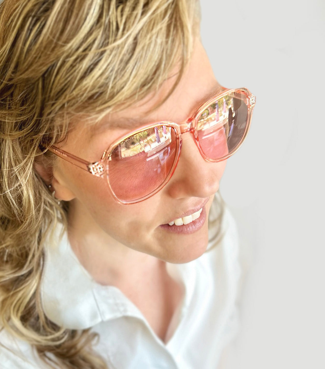 TOPANGA CLEAR PINK RETRO SUNGLASSES