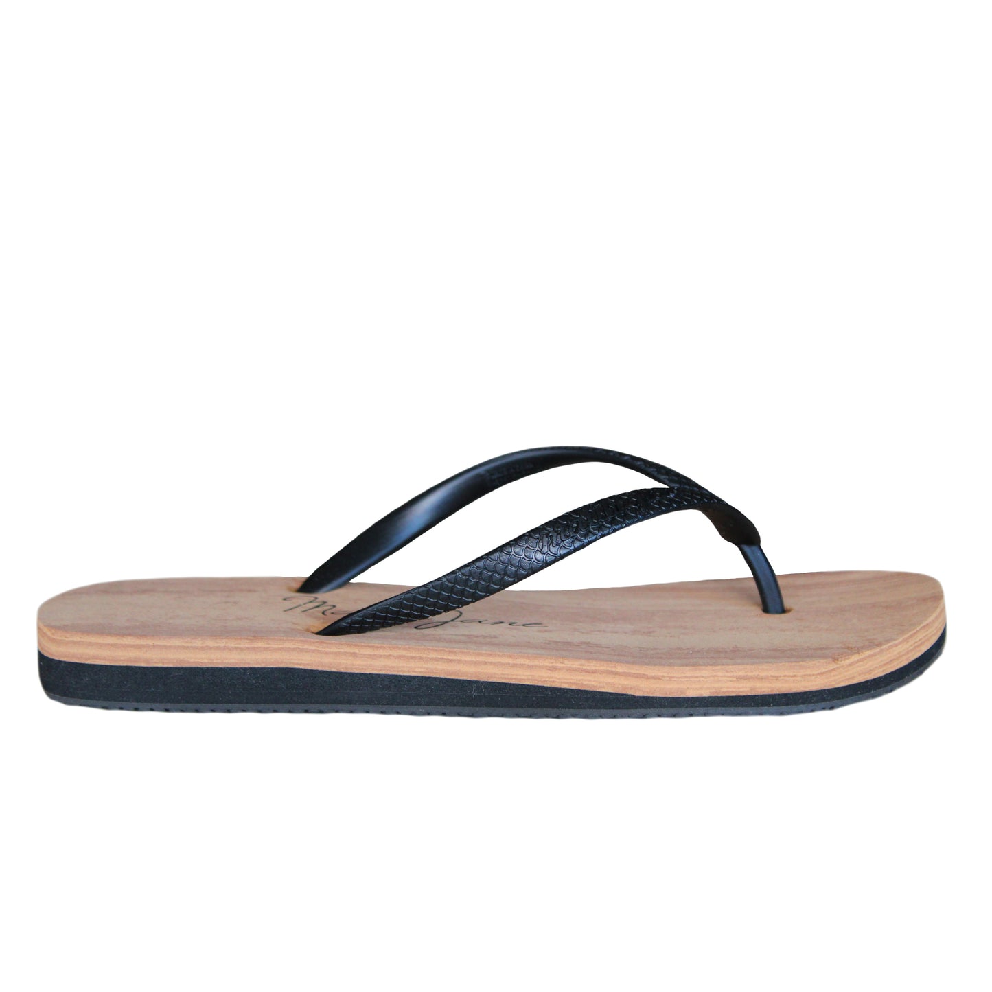 HUNTINGTON FLIP FLOPS WOOD BLACK