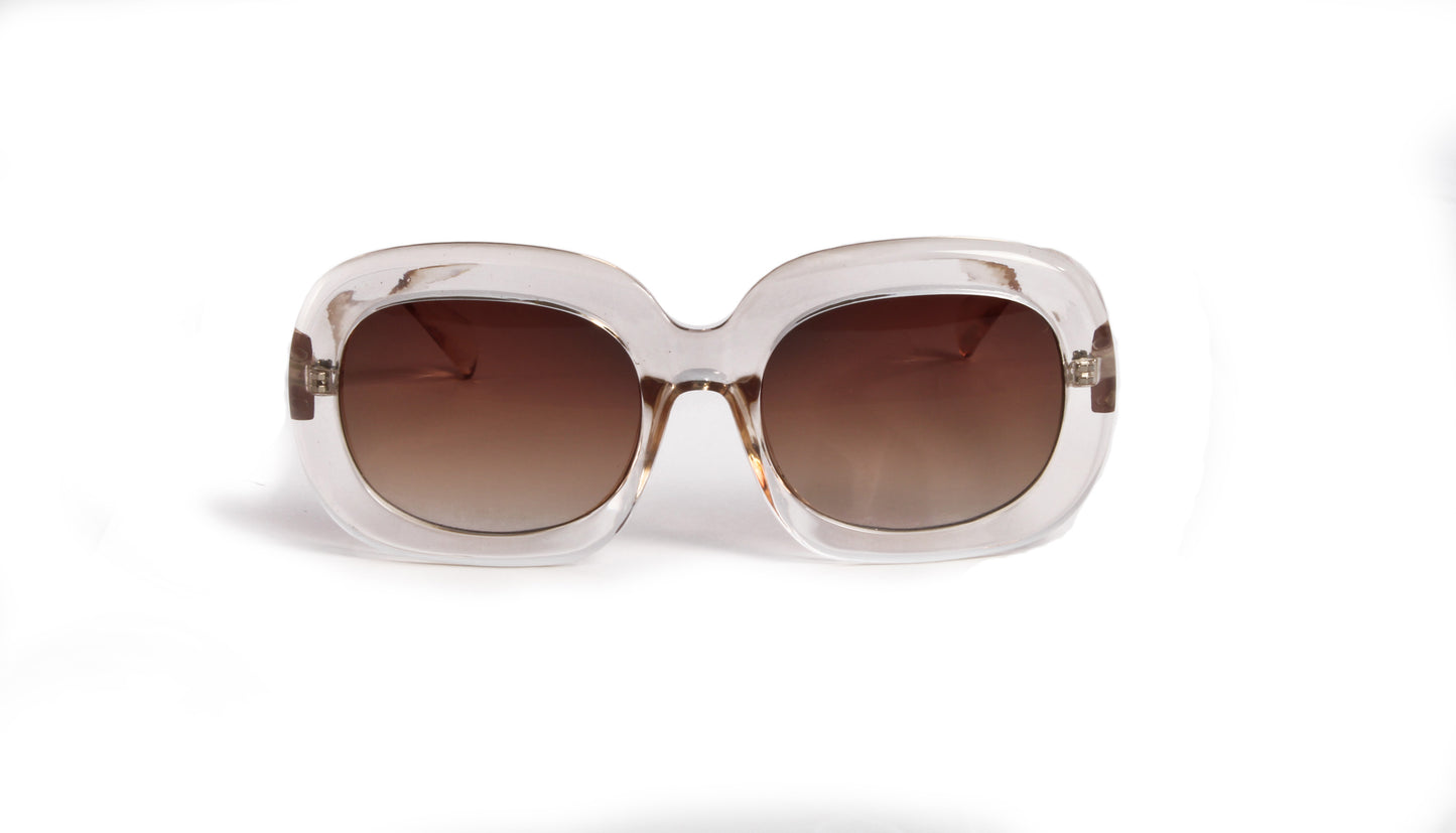 AVALON CLEAR MOD SUNGLASS WITH BROWN LENSES