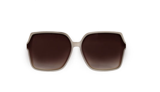 LOMPOC OVERSIZED SQUARE WHITE SUNGLASS WITH BROWN LENSES